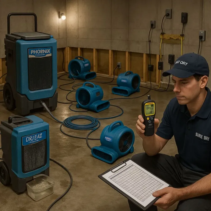 Structural Drying and Dehumidification process in Westover, WV